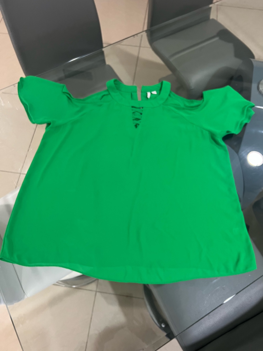 CATO Women's bright Green Cold Shoulder blouse size 18/20W